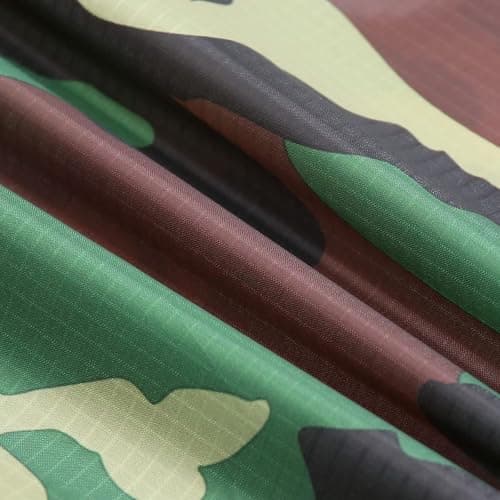 9KM DWLIFE 40D Ripstop Waterproof Camouflage Nylon Fabric (100cm x 150cm), PU Coating Tear Resistant for Outdoor Car Seat Cover,Sewing Material for Crafts (Camouflage A)