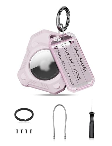 PROfezzion Secure Air Tag Holder with Metal Wire Cable, Key Rings & Key Tag