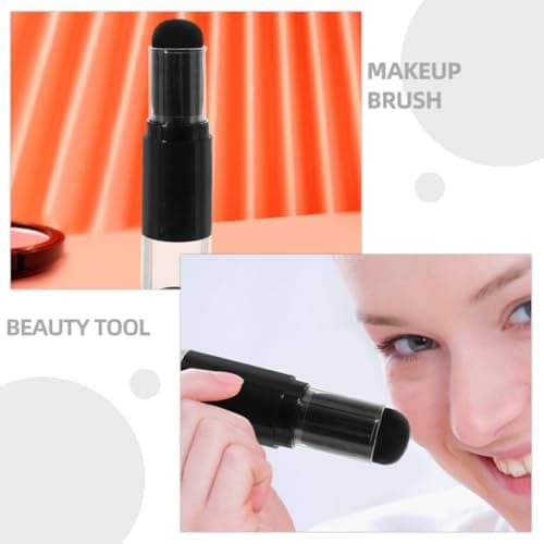 2pcs Refillable Powder Brush Set with Foundation Brush, Plastic — view 4
