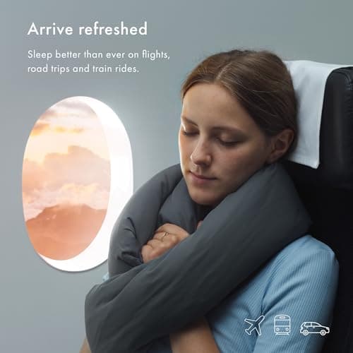Huzi Infinity Pillow - Travel Neck Pillow - Versatile Soft 360 Support Scarf - Machine Washable - Home Travel Flight Road Trips (Terracotta) — view 6