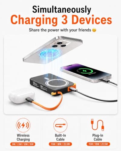 for MagSafe Power Bank iPhone 12-17, Portable Charger with USB-C Cable — view 6
