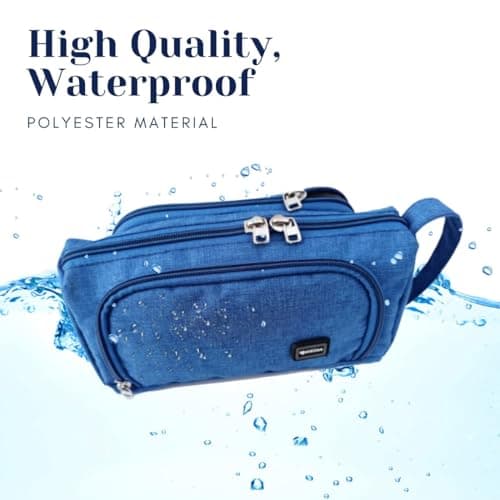 DevTech Unisex Toiletry Bag, Waterproof Portable Travel Wash & Cosmetic Organizer, Gym Shaving & Shower Bag, Makeup & Deep Kit Bag with Handle (Blue) — view 6