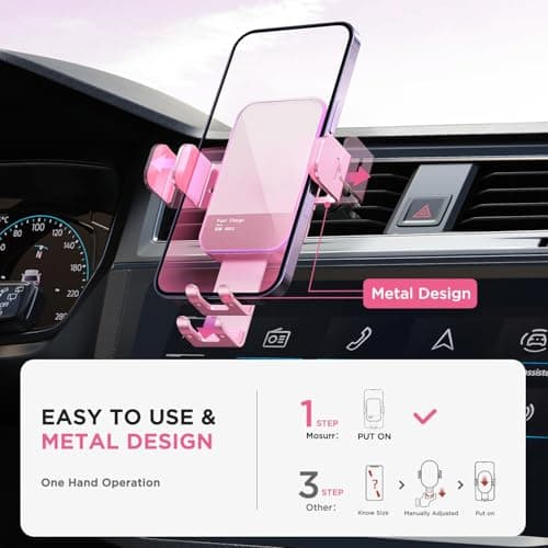 Car Phone Holder Wireless Charger,【7 Colored RGB Backlit】MOSURR 15W Auto Clamping Wireless Car Charger Mount for iPhone 16 15 14 Mini Pro Max, Samsung Galaxy S26 Ultra S25 S24+, etc - Pink — view 5