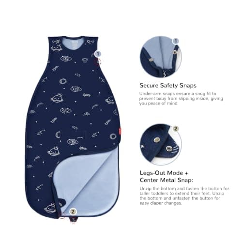 HECCEI 4 Season Baby Sleeping Bag, Merino Wool and Cotton Baby Sleep Sack — view 6