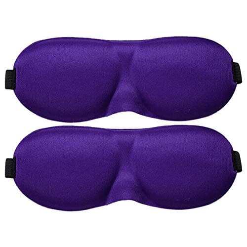 2 Pcs Sleep Mask,Eye Mask,Ultra Soft Skin-Friendly Silk Sleeping Eye Mask with Adjustable Strap for Men,Women and Kids for Valentine's Gift, Men & Women Night Sleeping, Travel, Nap Purple