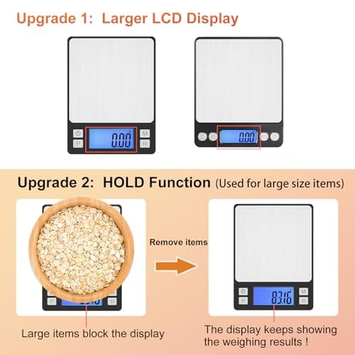 BOMATA 0.01g/1kg Small Digital Gram Scale Jewelry Scale with Larger Display — view 2