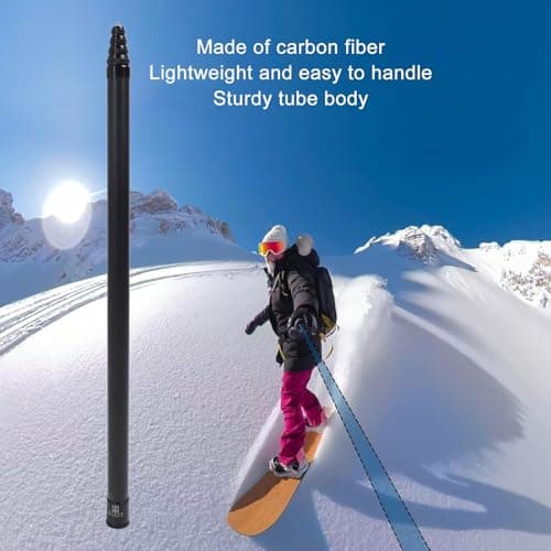 Invisible Selfie Stick, 16.4ft / 5m 9 Section Extended Monopod Pole, Carbon Fiber Camera Extension Pole for X4 X3 X2 Action Cameras — view 2
