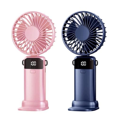 Somnr 2-Pack Hand Held Fan Rechargeable, Handheld/Neck/Desk 3 in 1 Mini Fan