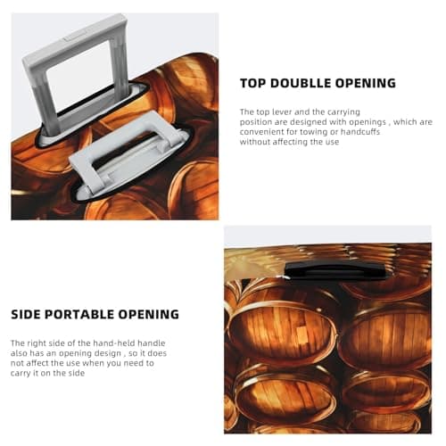 LEVNDIEJ Wine Cork Print Suitcase Covers For Luggage Elastic Luggage Cover Perfect For Travel Business Trips, White, M — view 5