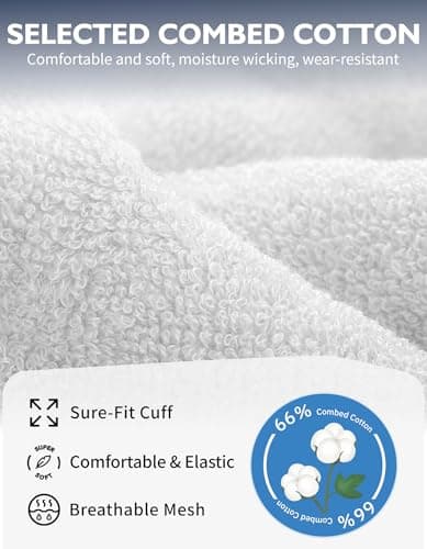 CLOSEMATE 6 Pairs Sport Trainer Ankle Socks for Men(6White,Size XL) — view 5