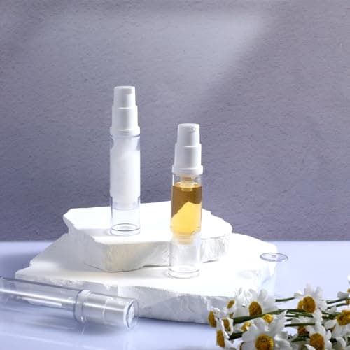 4 Pcs Empty Airless Vacuum Cosmetic Container - Refillable Clear Travel Pump Bottle for DIY Foundation, Gel, Lotion, Moisturiser, Shampoo, Toiletry (10ml) — view 6