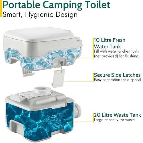 Trail Portable Camping Toilet, 20L Waste Tank — view 2