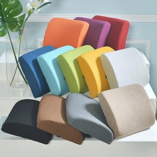 UICMNSI Set of 1 2 Lumbar Support Pillow for Office Chair Memory Foam Back Support Pillow, Seat Cushion for Back, Lumbar Support for Car, Sleeping, Rest, Travel(10,2pcs：33 * 32 * 10CM) — view 2