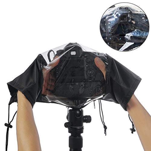 WANBY Waterproof Camera Rain Cover Soft Black Camera Rain Lens Covers — view 2