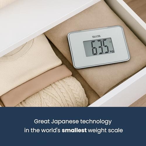 TANITA HD-386 World's Smallest Digital Bathroom Scale Easy To Travel Pearl White — view 2