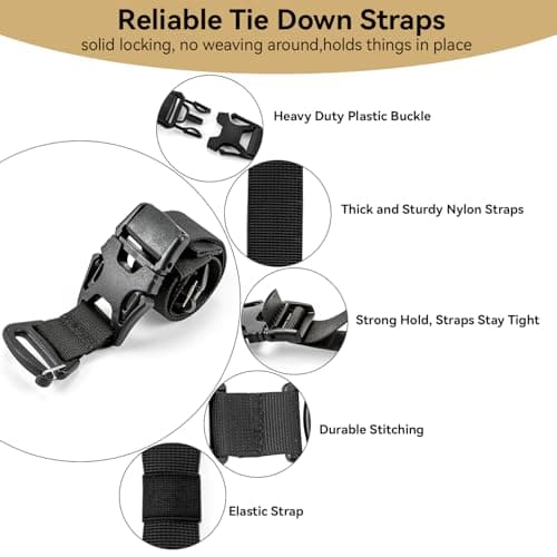 HIKEMAN Tactical Rush Tier System - Adjustable Molle Backpack Straps,Fastening Straps with Buckle Clips,Outdoor Compression Bundling Strap,Expansion Module Accessory Luggage Strap (Army Green) — view 5
