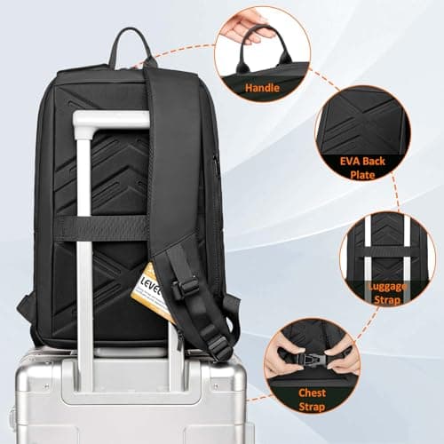 FENRUIEN Laptop Backpack Business Smart Backpack Waterproof fit 15.6 Inch Travel Durable Laptop Backpack with USB Charging Port (Regular) — view 5