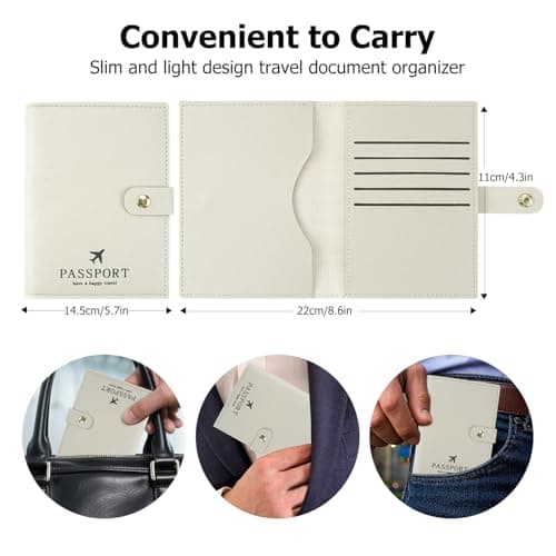 ILIYAH British Passport Holder Wallet - Passport Cover Premium PU Leather Travel Passport Case with Distinctive Design for Men Women (Light Grey) — view 2