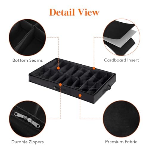 Lifewit 2-Pack Under Bed Shoe Storage Hold 36 Pairs, Black — view 5