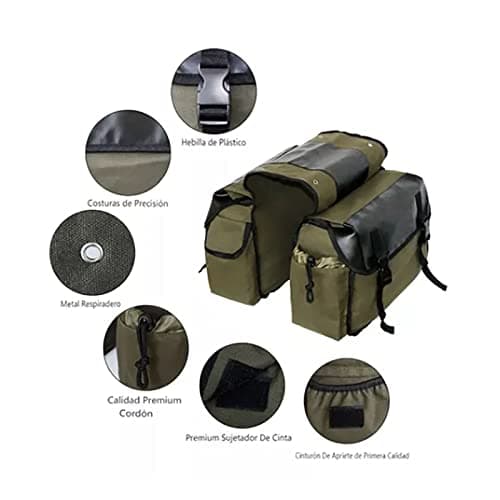 Bike Bag Panniers Large Capacity Rack Trunks Rear Seat Carrier Pack Motorcycle Saddle Bags Canvas Bike Rear Seat Carrier Bag Cycling Double Pannier Bag Pack Outdoor — view 4