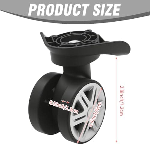 JUUDDENPARTS 2 Pairs Suitcase Wheels Replacement, Multi-functional Luggage Wheel Replacement, PVC and Stainless Steel Design, Suitable for Travel and Business Suitcases — view 2