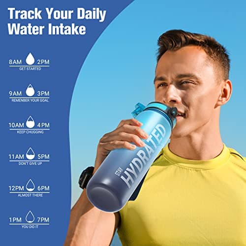 Sahara Sailor Water Bottle 1L, Leakproof Tritan Bottle with Time Marker — view 6