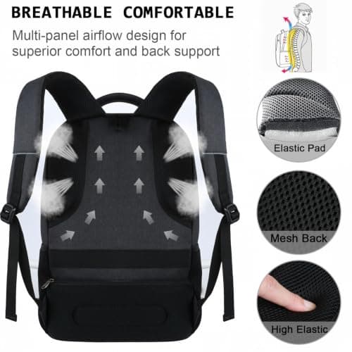 marcello 18 Inch Laptop Backpack for Men, Water Resistant Travel Rucksack — view 5
