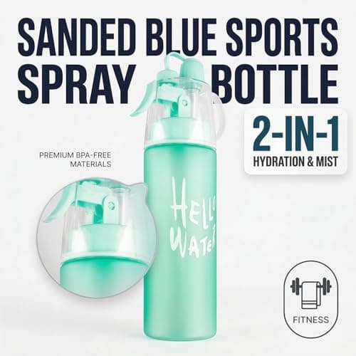 wellrun 580ML Sports Water Bottle with Spray Mist,Portable Leakproof Multi-Function Hydration Drinking Bottle for Outdoor,Fitness,Cycling, Climbing,Hiking,Flip Straw(Matte Blue) — view 4