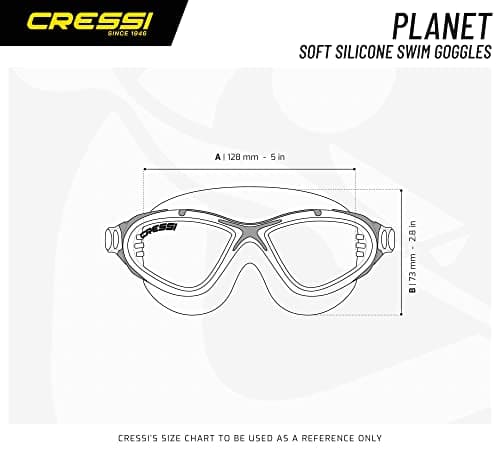Cressi Planet Goggles Clear/Frame Black Silver Smoked Lens - Premium Anti Fog Adult Swim Goggles Mask 100% Anti UV Clear/Frame Black Silver Smoked Lens, One Size — view 5