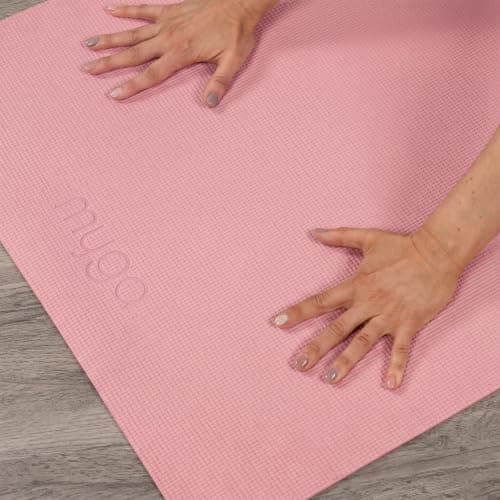 Myga Yoga Mat with Carry Strap – Non-Slip, Lightweight & Durable Exercise Mat for Yoga, Pilates & Fitness – Sweat-Resistant & Easy to Clean – 173cm x 61cm x 4mm - Choice of Colour (Nostalgia Rose) — view 4