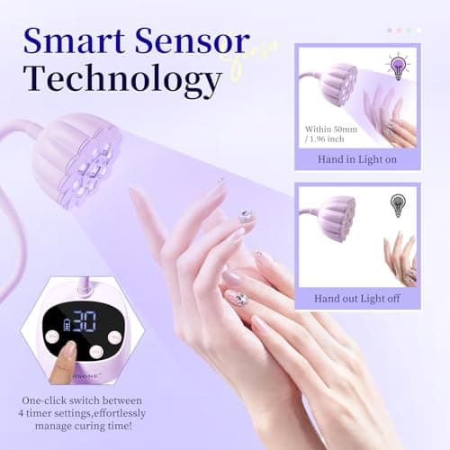 JODSONE Rechargeable Fast Curing U V Nail Lamp -Cordless Portable and Flexible Gooseneck for Gel Polish, Auto Sensor & 4 Timers Lavender Purple — view 5