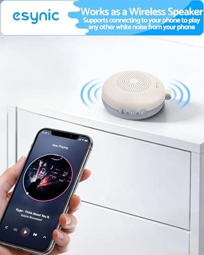 eSynic Portable Baby White Noise Machine with Carry Loop,Timer,Memory&Light — view 6