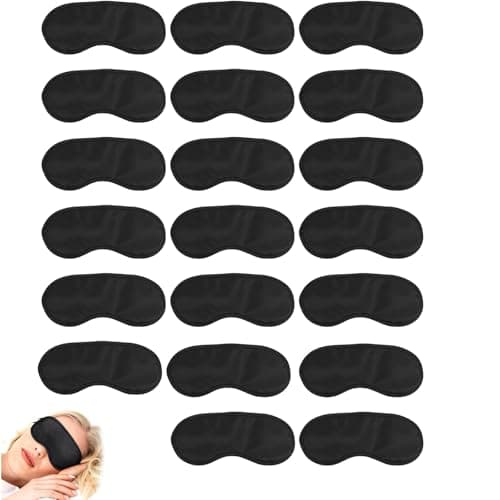 20 Pack Black Sleep Eye Masks, Sleeping Blindfold, Light Blocking Blindfolds for Men & Women, Sleeping Blindfold, Ultra Soft Breathable Shade Covers for Travel, Plane, Lunch Break & Camping