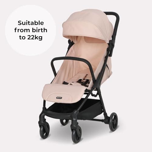 My Babiie MBX2 Compact Stroller – from Birth to 22kg, Foldable, Lightweight, Travel Buggy for Toddlers, Pushchair with UPF50+ Sun Canopy - Blush Pink — view 3