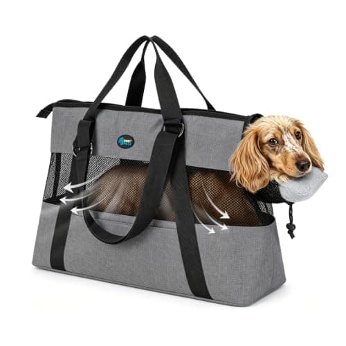 Ownpets XL Pet Carrier Handbag,Grey,Up to 20lbs