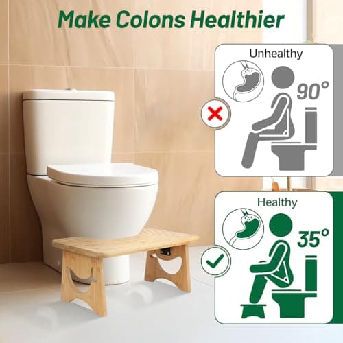 MAIJIAJU Single Toilet Stool, Foldable Bamboo Squat Assistance — view 5