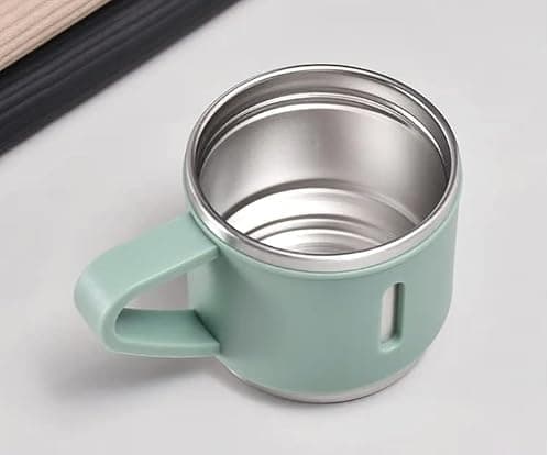 Modern Travel Thermal Flask Set - Flask set Stainless Steel Vacuum Insulated Bottle with Extra 2 Cup for Hot and Cold Drink (Green) — view 3