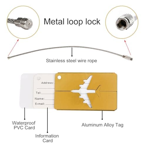 Luggage Strap (2 Pack), with 2 Luggage Tags, Custom Identification, Travel Bag Closure, For Connecting Luggage Together, Yellow — view 4