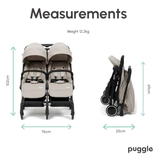 Puggle City Traveller Double Pushchair (Cashmere) — view 6