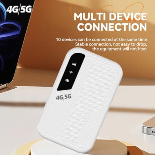 Koolenry Mobile Hotspot WiFi 4G 5G SIM Card Slot Travel 300Mbps Stable Connection Signal for 10 Devices Eurasian Support A — view 2