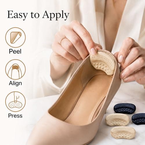 4 Pairs Self-Adhesive Anti-Slip Heel Cushion Pads for Oversized Shoes — view 6