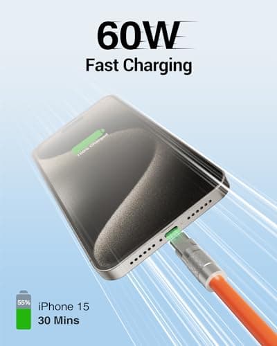 3 in 1 Multi Charging Cable, 60W Fast Charger Cords, 4ft Soft Silicone Charger Cable with Leather Strap, Type-C/Micro USB/Light-ning, Compatible with iPhone 15/iPad/Samsung/Google/PS/Tablets — view 3