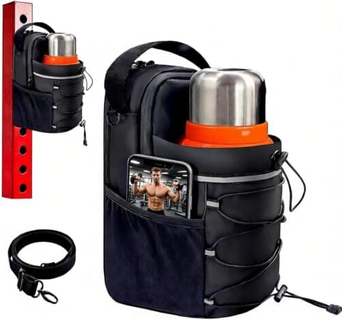 Magnetic Gym Bag,Water Bottle Bag with 3 Strong Magnets, Gym Sling Pack with Phone Pocket, Magnetic Gym Pouch for Running, Cycling, Workout, Travel, Fitness Accessories for Men & Women