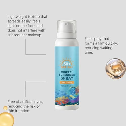 Mineral Sun Protection Spray 120ml, SPF 50+, Sunscreen for Face & Body, Natural Sun Protection, Lightweight & Non-Greasy Formula for Outdoor Activities, Travel-Ready (1 PC) — view 5