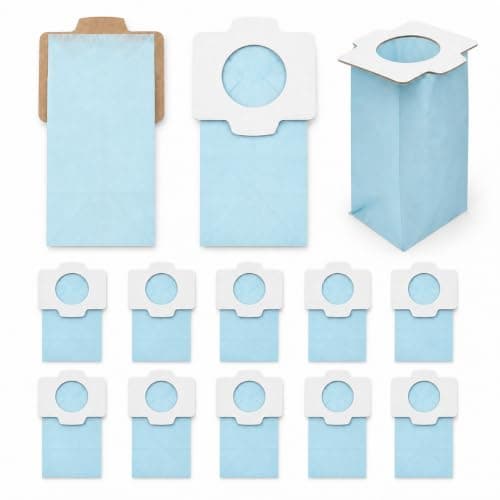 VZU Pack of 10 Vacuum Cleaner Bags for Makita Vacuum Cleaners, for Makita Handheld Vacuum Cleaner CL102D, CL104D, CL107D, CL182D, Antibacterial Paper Filter for Makita Battery Vacuum Cleaners, Blue