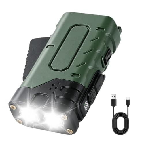 BORUIT USB C Rechargeable & Hand Crank Flashlight, 3 Modes, Digital Display