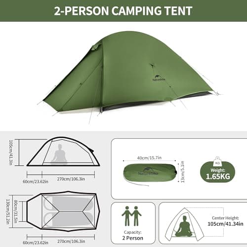 Naturehike Cloud Up Pro Camping Tent, 2 Person, Forest Green — view 2