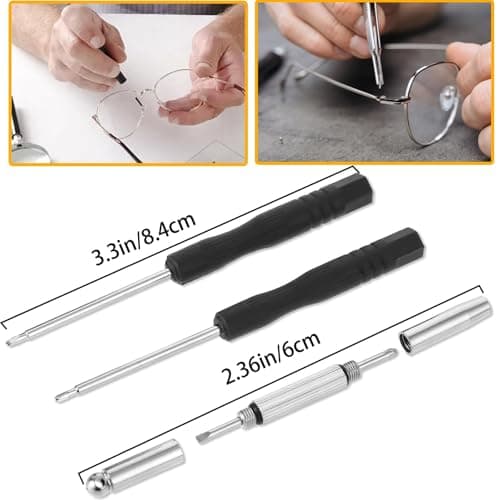 Glasses Repair Kit with Screws and Screwdriver,Glass Screw Replacement Kit — view 2