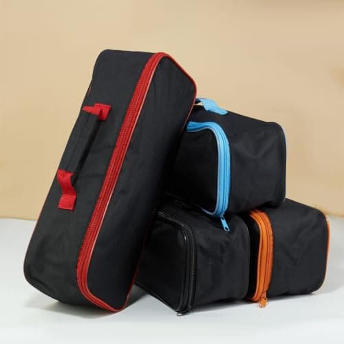 MCAOAL Road-Trip Car Vacuum Organizer Bag Oxford Fabric, Red — view 5