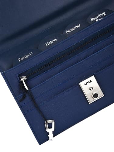 AR BRAND EST. 2021 Travel Document Wallet Organiser with Lock for Passport (Dark Blue) — view 2